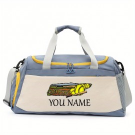 Customizable Soccer-Themed Large Capacity Gym Bag with Shoe Compartment, Adjustable Shoulder Straps & Multi-Functional Storage Pockets - Perfect for Basketball, Travel & Daily Use