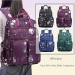 Women's Large Capacity Backpack - Stylish Purple Cosmic galaxy Backpack with Multiple Compartments, Heavy-Duty Nylon School Bag, Laptop Backpack for Women & Teens, Travel, College, Work - Space-Themed Organizer