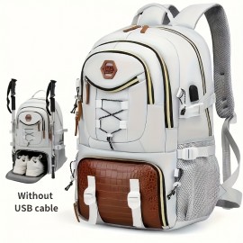 Women'S Large Capacity Backpack - Heavy-Duty Travel Backpack with Adjustable Padded Straps, Golden-Tone Hardware & Zipper Closure
