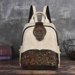 Women's Vintage Western Boho Backpack - Large Capacity Handbag with Floral & Lace-like Paisley Print, Adjustable Shoulder Straps, Golden-Tone Hardware (Coffee/Dark Brown/Tortoiseshell),, Travel