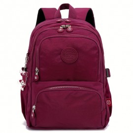 Women'S Minimalist Backpack - Lightweight Everyday Backpack with Snap Closure, Spacious Main Compartment & Front Pocket - Durable Polyester Bag for Women, School, Travel, Work, Commute - Elegant Red Backpack for Everyday & Formal Use, Backpack for Travel, Work Essentials, Sleek Design, Sturdy Construction, Daily Commuters, Casual Style, Highquality Fabric, Office Workers, Travel Essentials, Commuter Backpack, Reliable Clip, Busy Professionals