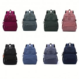 Women's Large Capacity Backpack - Heavy-Duty Nylon School Backpack with Multiple Zippered Compartments, Adjustable Padded Shoulder Straps & Laptop Sleeve, Lightweight Backpack for College, Travel, - Available in Navy Blue, Lake Blue, Burgundy, Black - Ideal Gift for Women,W - Stylish & Functional Everyday Backpack, Backpack For Women, Bags For Women, Travel Backpack, Back Pack For Womens, Backpacks For Women, Bagpack For Women, Backpack For Women Travel, Backpack For School,